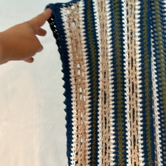 Women’s Crochet colorful long open front duster sweater large/extra large boho - Picture 2 of 9